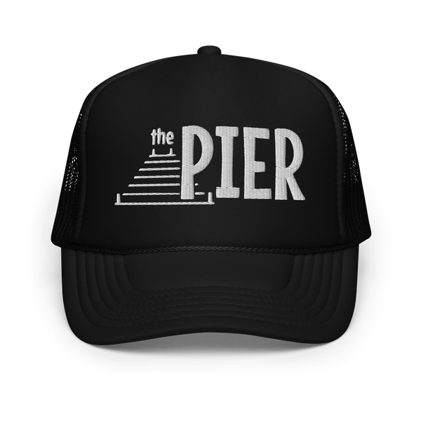 The Pier Foam Trucker Hat - Black/Black